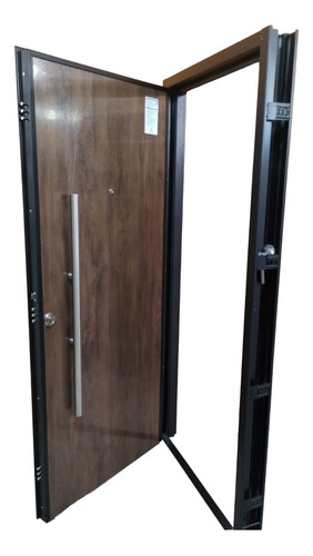 Puerta Blindada Simil Madera Chapa 18 Super Seguridad 800re