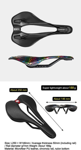 Asiento De Sillín De Bicicleta Ultraligero Cómodo Cojín Con