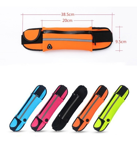 Imagen 5 de 7 de Riñonera Deportiva Impermeable Con Cinta Reflectiva Wishop