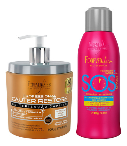 Kit Reconstrutor Sos E Máscara Cauterização Forever Liss