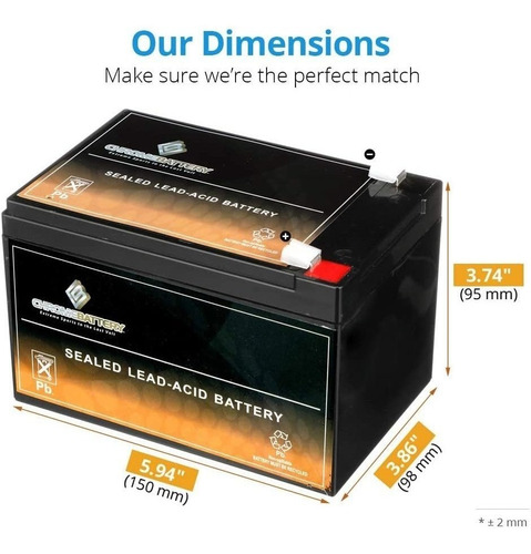 12 V 15 Ah Sla Batería Sustituye Gp12120 Ps-12120 Wp12 - 12