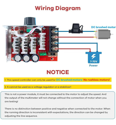Controlador De Velocidad Del Motor Pwm Dc 7-70v 30a 12v 24v