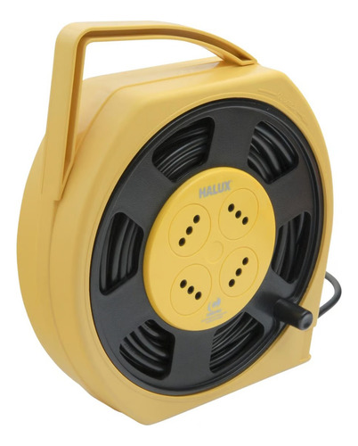 Carrete Alargador 4 Tomas 20 Metros Amarillo Halux 2000w Amarillo