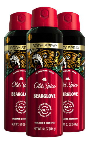 Old Spice Bearglove Spray Corporal Para Hombres, 5.1 Onzas .