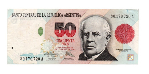 Billete Argentina 50 Pesos Convertibles 1º D Bottero 3066 Ex