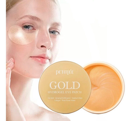 Imagen 1 de 8 de Parches Para Ojeras Coreanos Petitfée Gold Hydrogel Snail