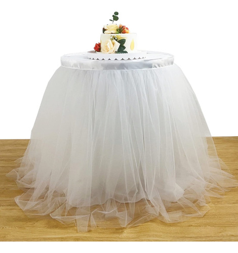 Falda Mesa Tul Para Rectangular O Redonda Tutu Mantel Boda 6