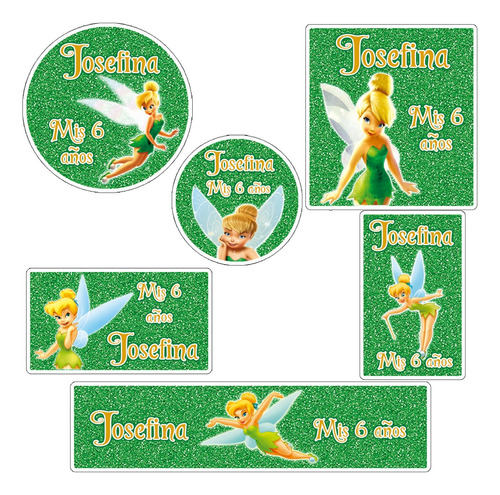 Kit 180 Stickers Tinkerbell Hada Disney Candy Bar Etiqueta