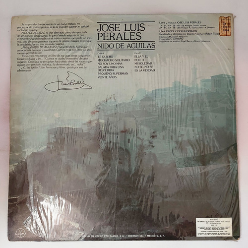 Jose Luis Perales - Nido De Aguilas Lp