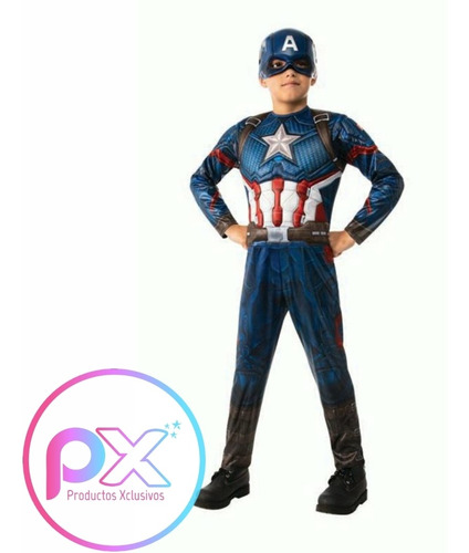 Disfraz Capitán América C/músculos Original Avengers Niños