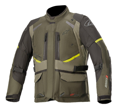 Chamarra Para Moto Alpinestars Andes V3 Drystar Verde/ Gris