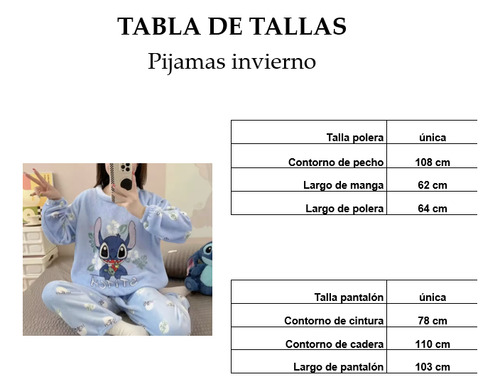 Pijama Stitch 2 Piezas Plush Polar Suave De Otoño Invierno Stitch Rosado Unica