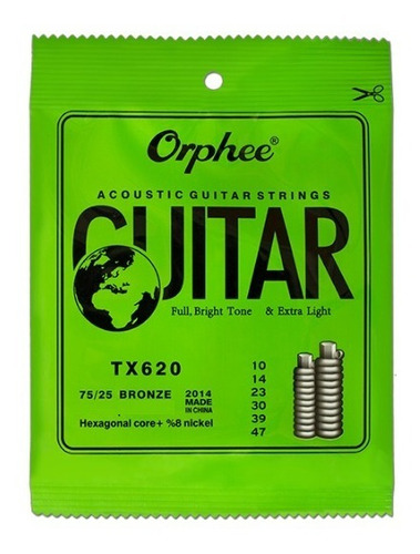 Cuerdas Guitarra Electroacustica Acustica Tx620 Orphee Bronc