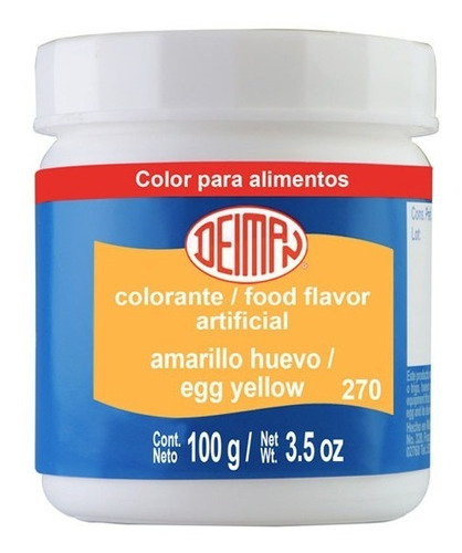 Colorantes Vegetal En Polvo Amarillo Huevo(270) 100g Deiman