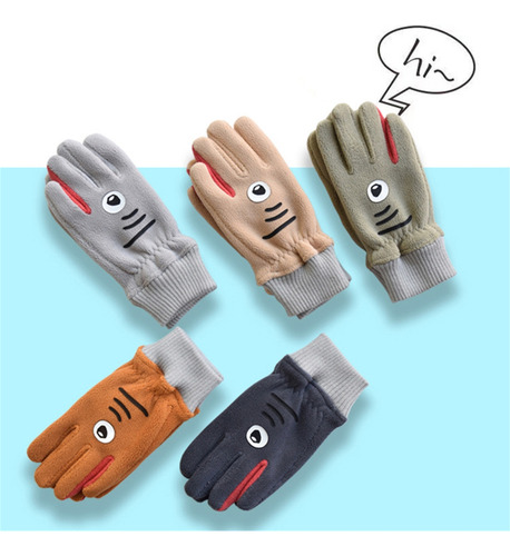 (or-1) Lindos Guantes De Invierno Con Forma De Tiburón Para