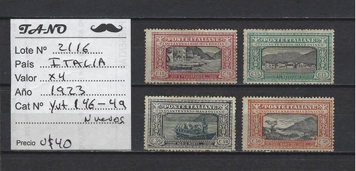 Lote2116 Italia Año 1923 X 4 Valores Yvert# 146-49 Nuevas