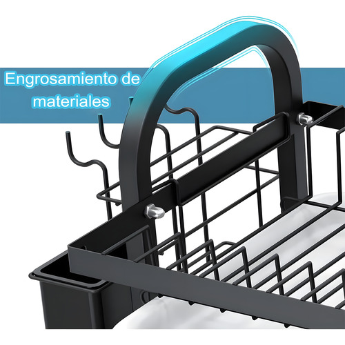 Escurridor De Platos 2 Niveles Acero Inoxidable Multifuncion