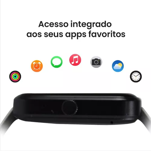 Relógio Digital SmartWatch Bluetooth App Musica Notificação - Preto