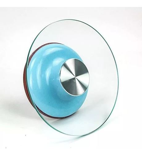 Base Giratoria Tortas Plato Azul Giratorio Base Vidrio 30cm