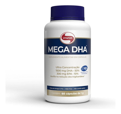 Mega Dha Ômega 3 Ultra Concentração Dha 60 Capsulas Vitafor