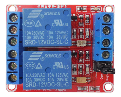 Módulo De Relé De 12 V Y 2 Canales, Optoacoplador, Disparado