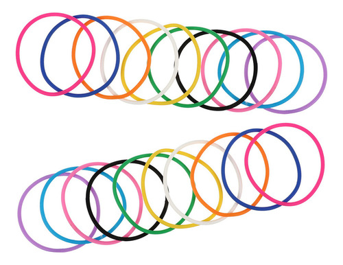 Pulseras De Gelatina De Silicona De Colores Mezclados, 20 Un