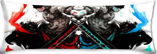 Cojin Almohada Larga Zoro Espadas Azul Y Rojo 45x110cm Diseño de la tela Lisa