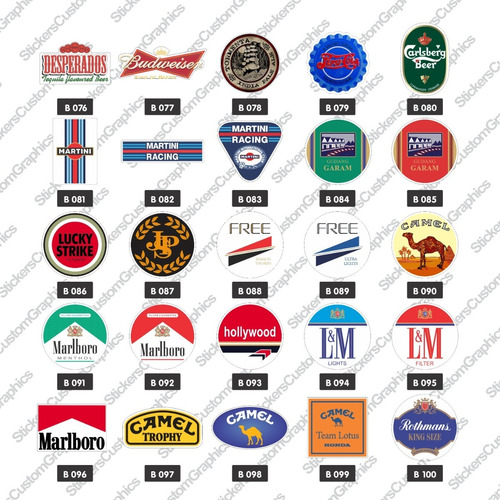 Adesivos Bebidas E Cigarros 50un.