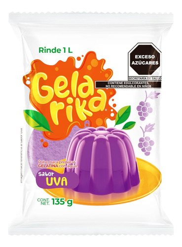 50 Piezas Gelarika Sabor Uva 135 Gramos