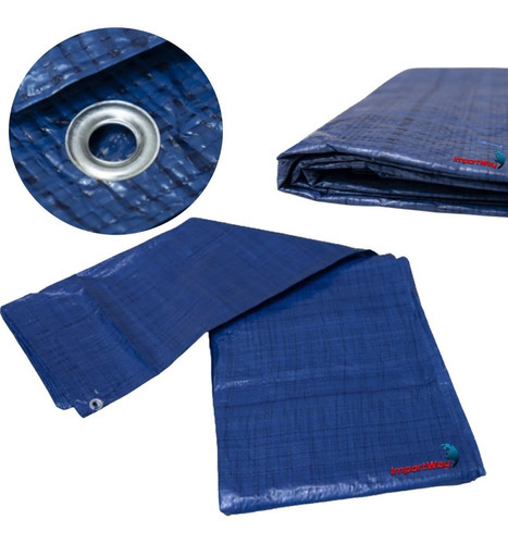 Lona Encerada Impermeável 6x5m Multiuso C Ilhós Carga 70g/m