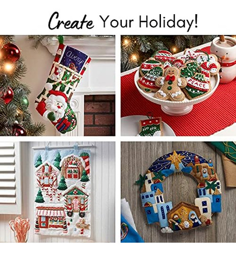 Set De Fieltro Pueblo Navideño Bucilla