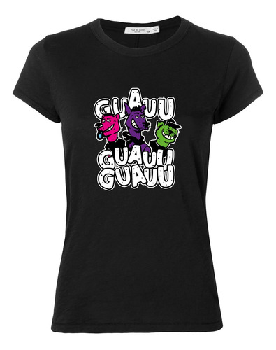 Camiseta Mujer Perros Criollos 100% Algodon Diseño Guau