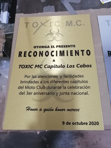 Placa De Aluminio Sublimada (reconocimientos) Pack 2
