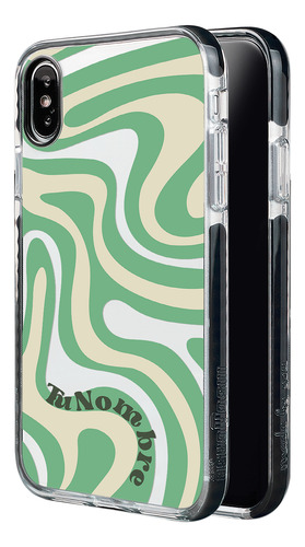 Funda Para iPhone Con Tu Nombre Para Mujer Curvas Verde