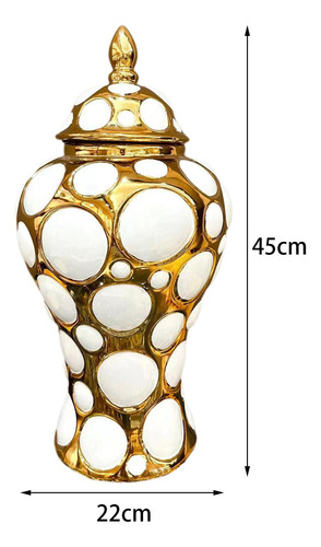 Florero De Cerámica Con Tapa L, Tarro De Jengibre, Porcelana
