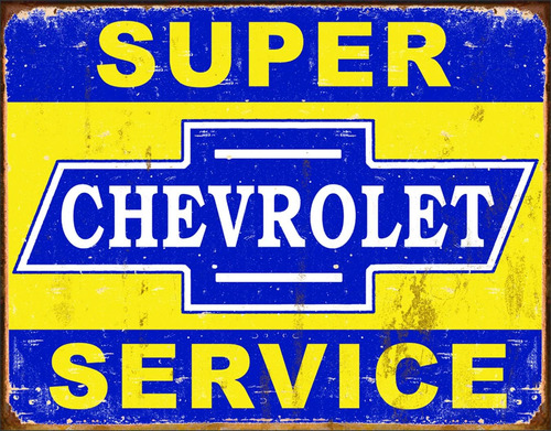 Desperate Enterprises Super Chevrolet Service Tin - Decoraci