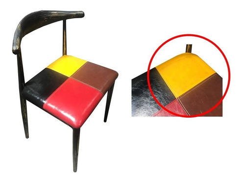 Juego De Comedor Cuadrado De Vidrio Con 6 Sillas Patchwork