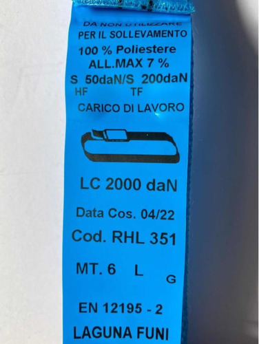 Juego De 2 Eslingas Azules Slingtech 6 Metros 1 Tonelada (Usado)