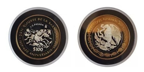 100 Pesos 400 Años Del Quijote De La Mancha Proof Sin Puntos