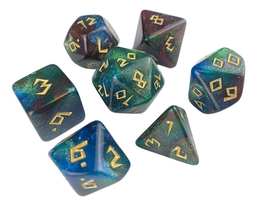 Juego De Dados Poliédricos D20 D12 D10 D8 D6 D4, 7 Piezas