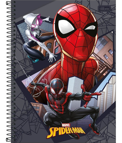 Caderno Espiral Uni Capa Dura 1 Matéria Spider Men Tilibra
