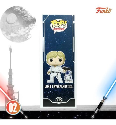 Funko Pop Luke Skywalker Y R2 D2 #02 Star Wars Poster Jumbo