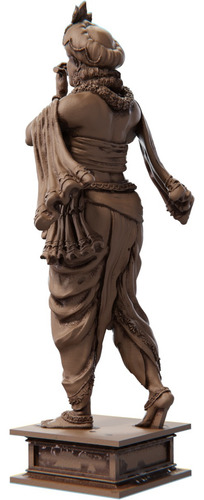 Estátua Figura Religiosa Imagem Lord Krishna Cor Cor Madeira