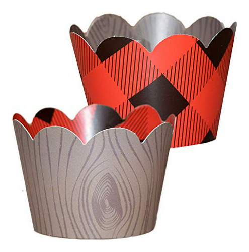 Envoltorios Reversibles Para Cupcakes A Cuadros Rojos