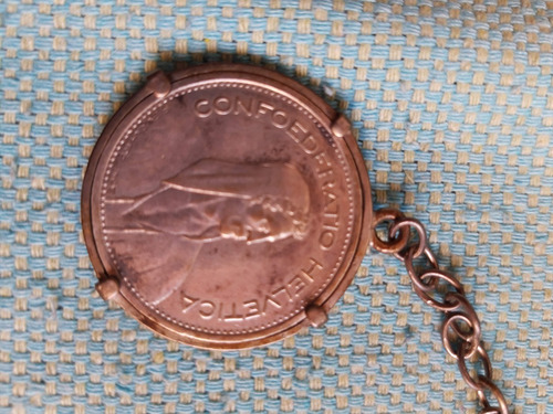 Chaveiro Com Moeda Suiça De 5 Francos 1953 (Usado)