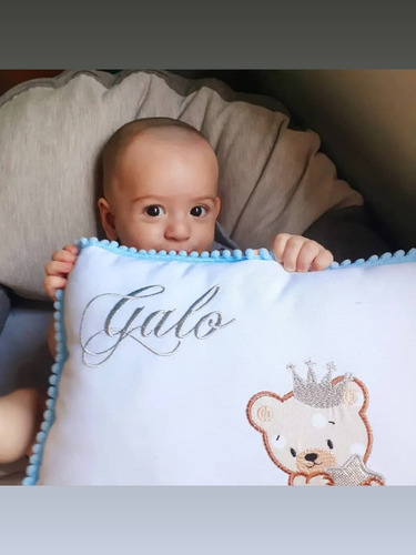 Almohada Nombre Y Aplique Bordado Bebe Regalo Recién Nacidos