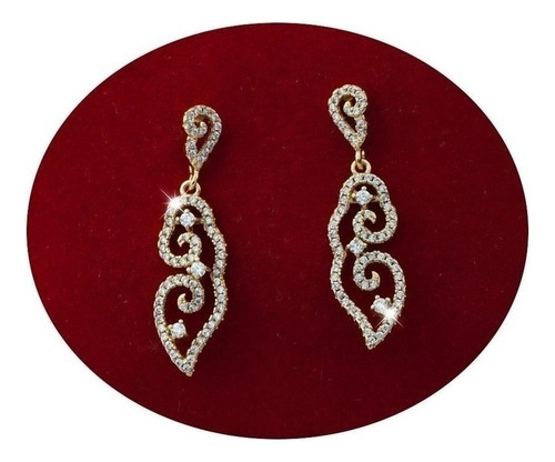 Aretes Dije Set Oro 18k Elegante Mujer Dama Fino Regalo Mama