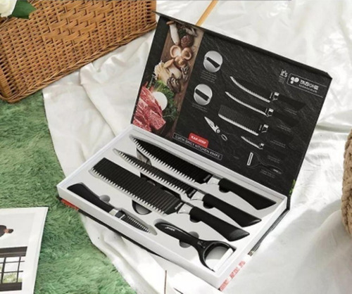 Set de cuchillos chef Zepter 03 6 piezas profesional color negro