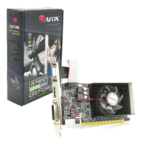 Imagem 1 de 6 de Placa De Vídeo Geforce Gt610 2gb Ddr3 64bits Lowprofile Afox