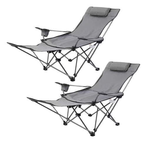 2 Silla Plegable Playa Camping Con Reposapies Reposera